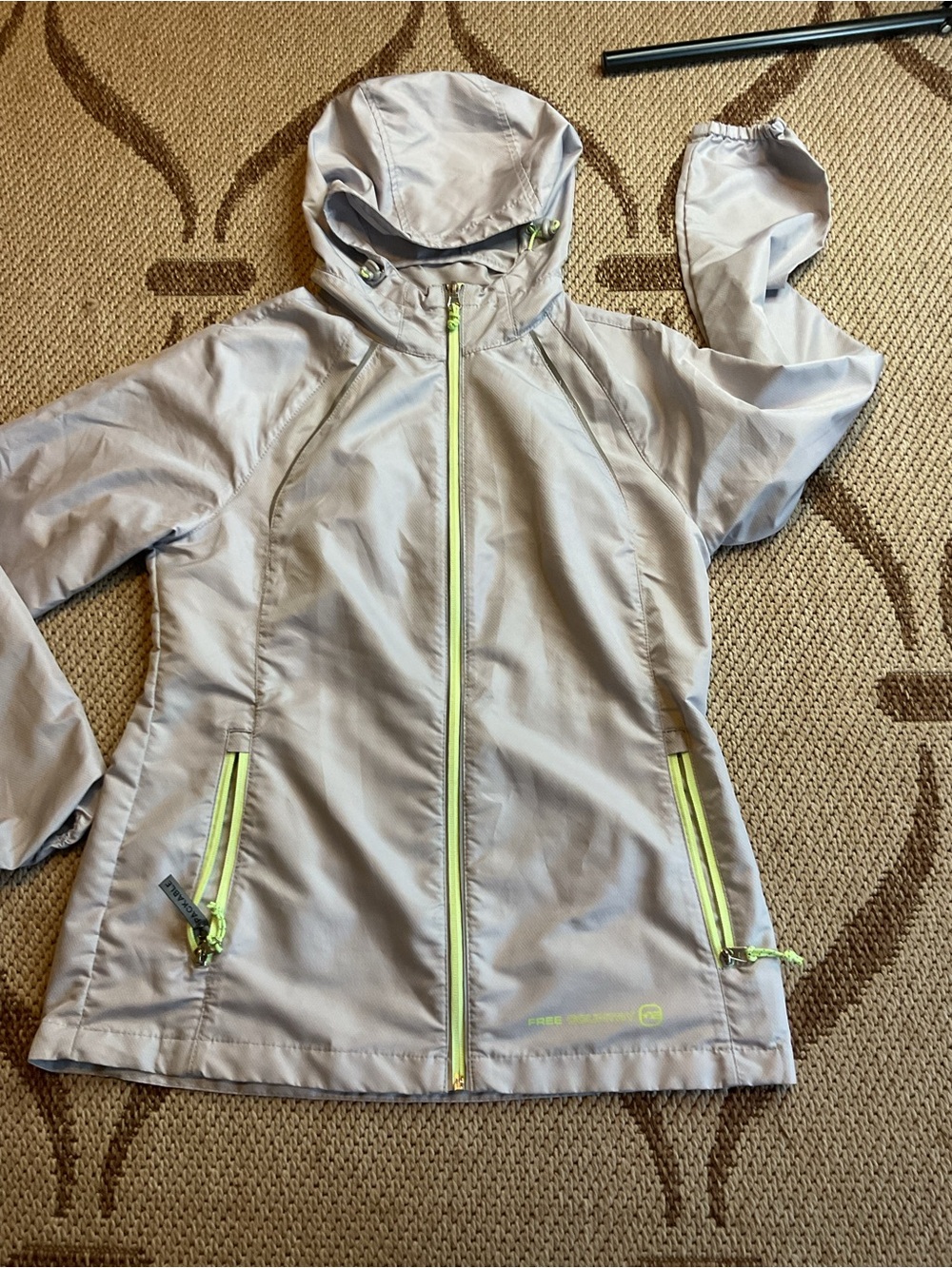 Free Country Light Gray Jacket with Neon Lime Mesh